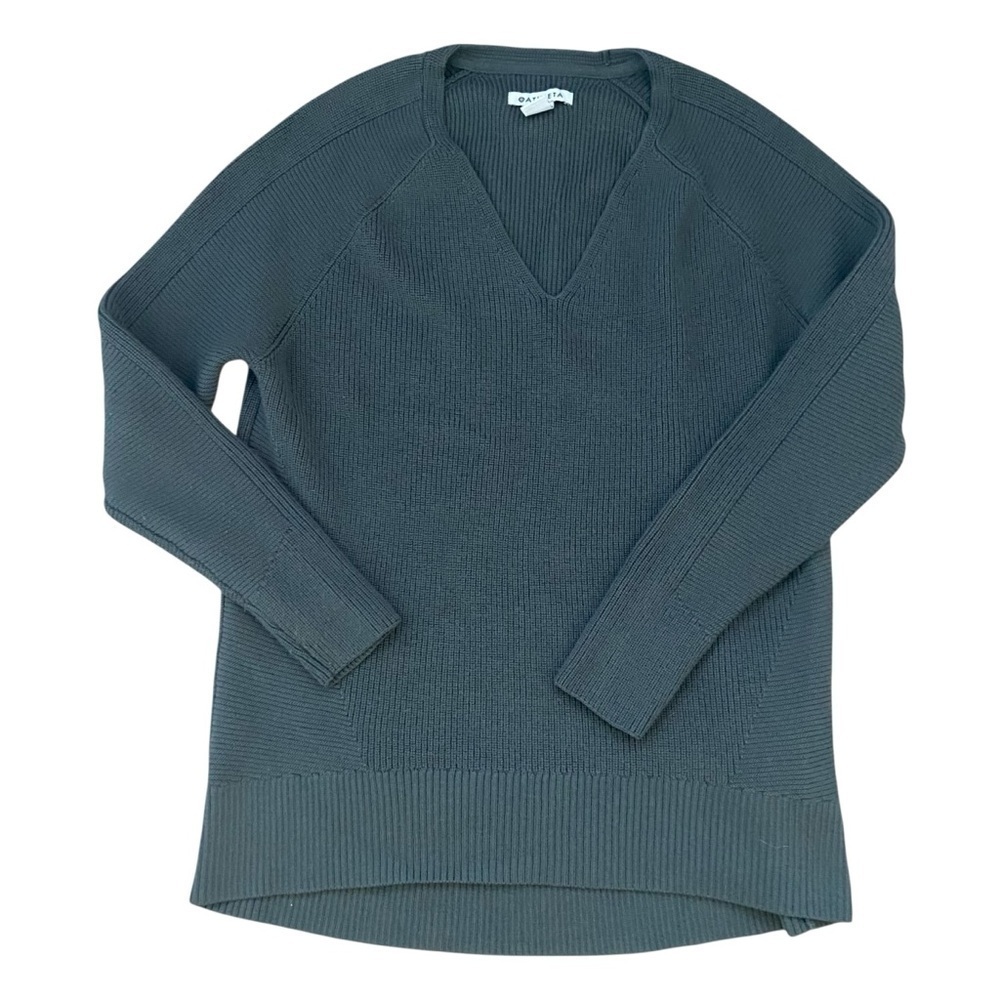 ATHLETA Women’s Hanover Refined VNeck Sweater Size XS Merino Wool Charcoal Grey - Picture 14 of 15